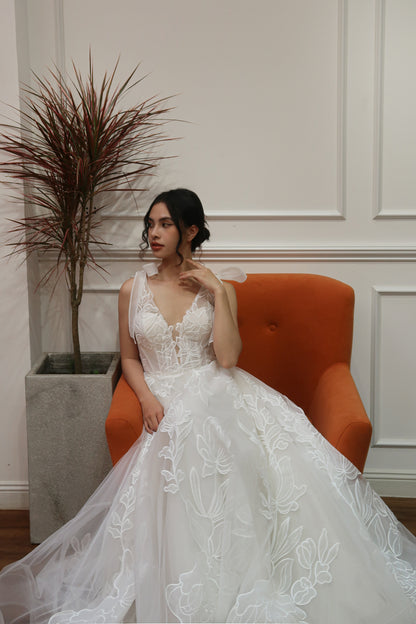 Jenny Cottagecore Vintage A-line Wedding Dress Jenny Cottagecore Vintage A-line Wedding Dress