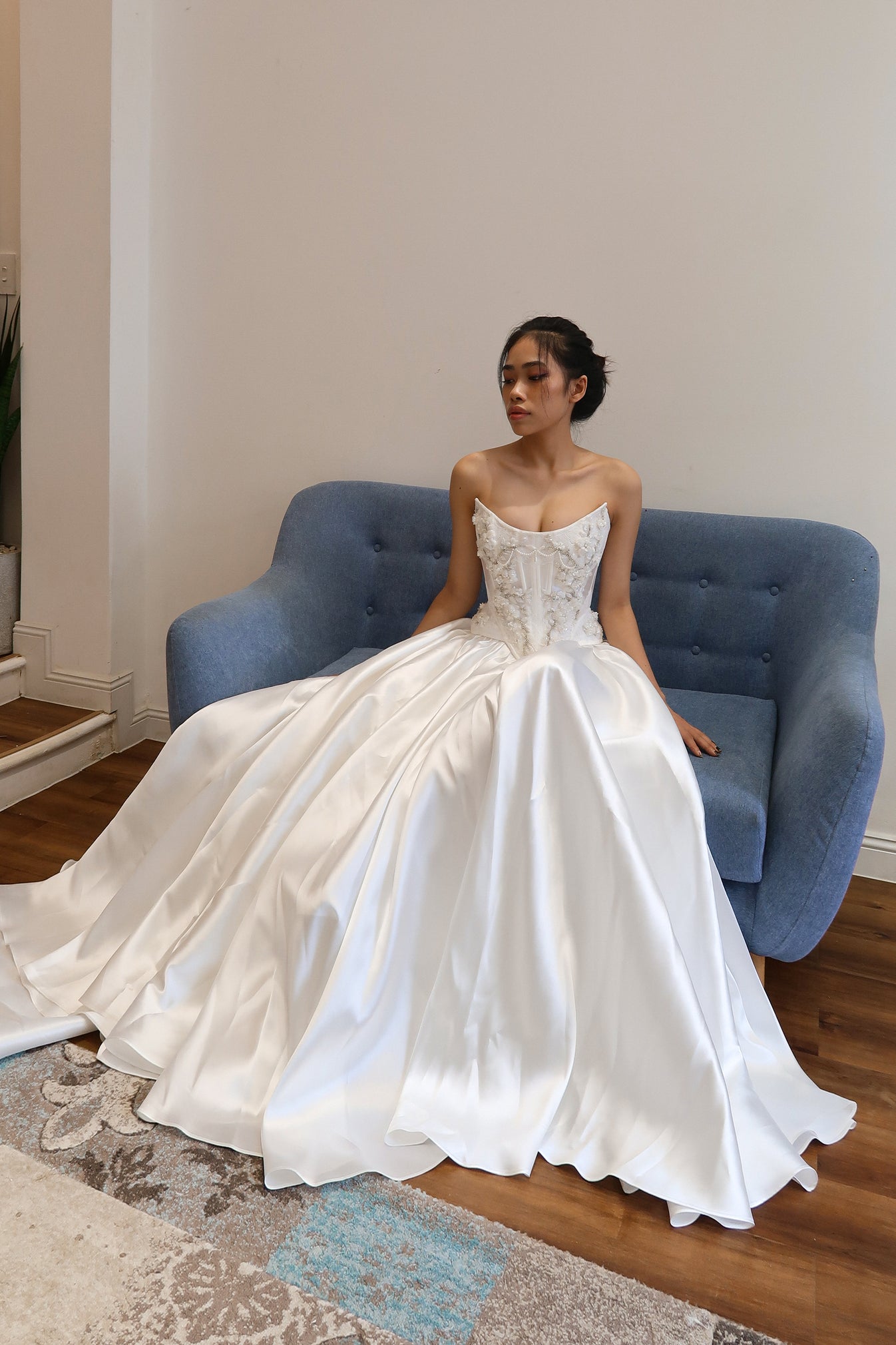 Hannah A-Line Bridal Gown with Basque Waistline