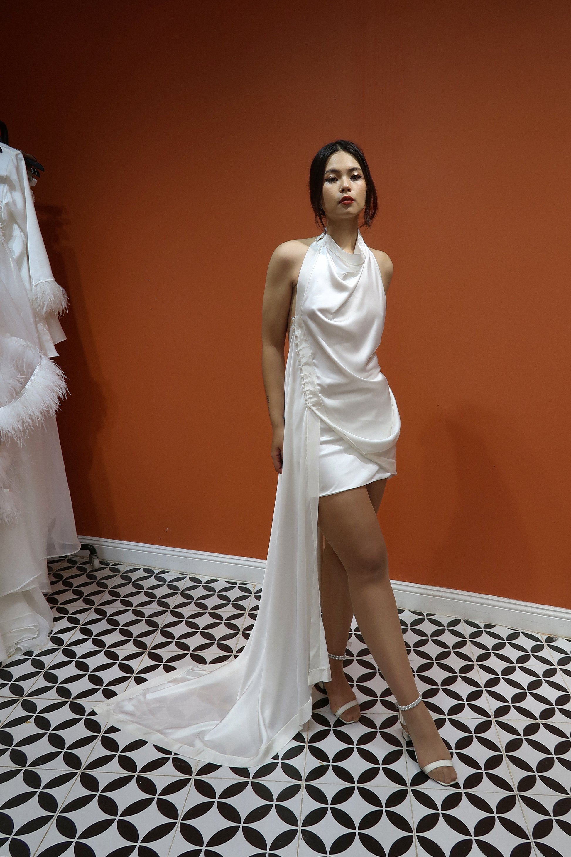 Satin Silk Handkerchief Slip on Top for Bridal Party | Shannon Bridal trousers Satin Silk Handkerchief Slip on Top for Bridal Party | Shannon Bridal trousers
