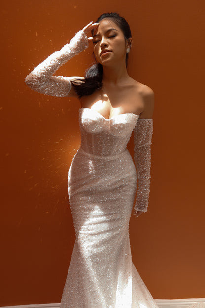 white and orange wedding dress Ivory & Pure Silk Floral Lace Embroidery Renaissance Bridal Gown Since each little dress is made precisely to fit your little flower girl WACO Long Sleeve Mikado A-line