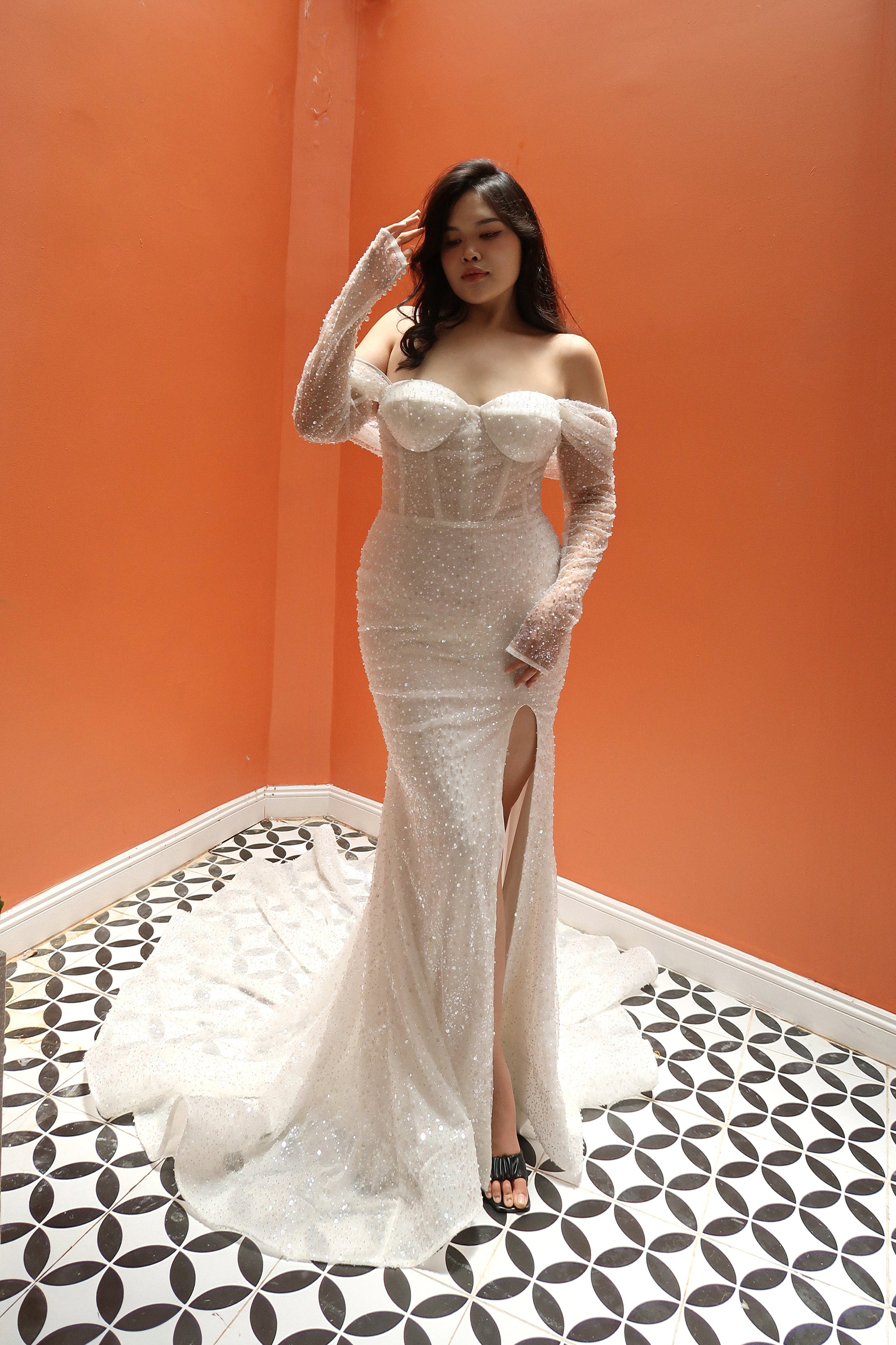 fitted lace wedding dress Kensie Selfa Bridal fitted lace wedding dress Kensie Selfa Bridal